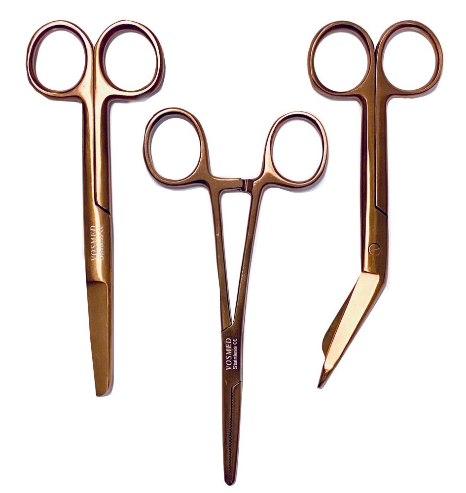 Satillo Verpleegkundige Scharenset Metallic Bronze – Verbandschaar, Chirurgische Schaar & Kocher (met Naam), foto 2 van 6
