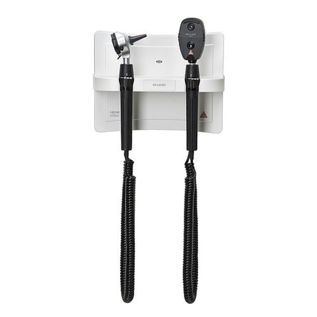 Heine EN-200 wandtransformator met Beta 400 LED otoscoop en BETA 200 LED ophthalmoscoop