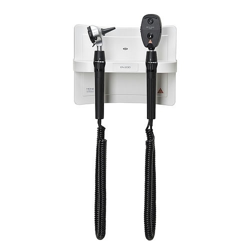 Heine EN-200 wandtransformator met Beta 400 LED otoscoop en BETA 200 LED ophthalmoscoop