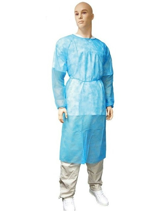 Non woven disposable schort met mouwen. 10 stuks.