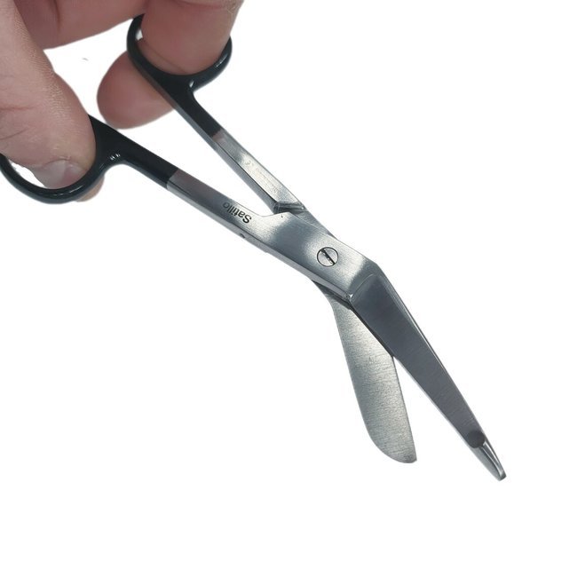 Satillo Verbandschaar gekleurd handvat – 14 cm, A+ kwaliteit, diverse kleuren, optioneel met gravering