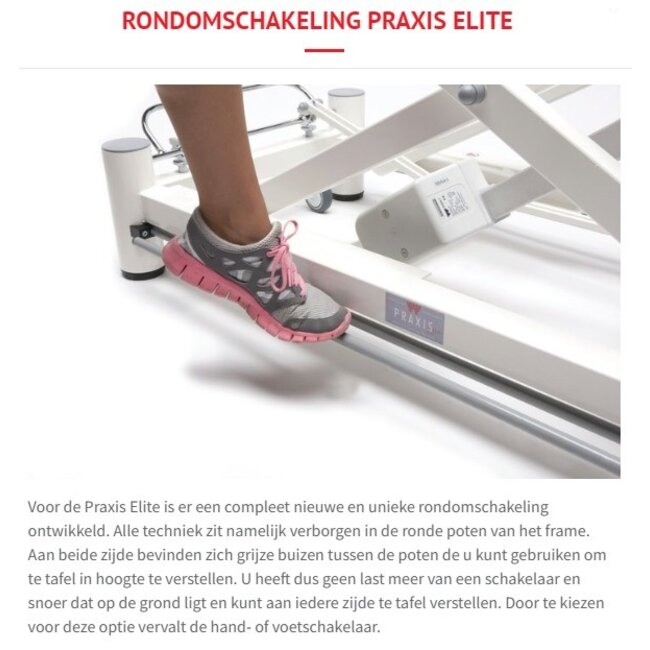 Wesseling Praxis 2 Elite - elektrisch in hoogte verstelbare onderzoeksbank