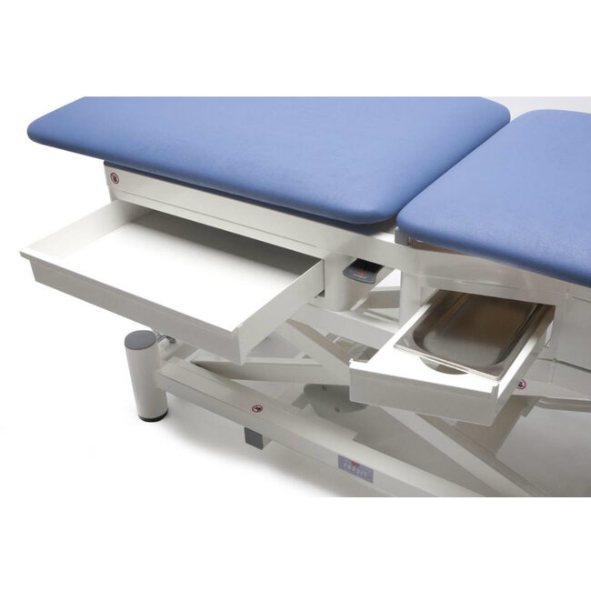 Wesseling Praxis  3 Comfort Elite – Elektrisch in hoogte verstelbare onderzoeksbank – met RVS Lade