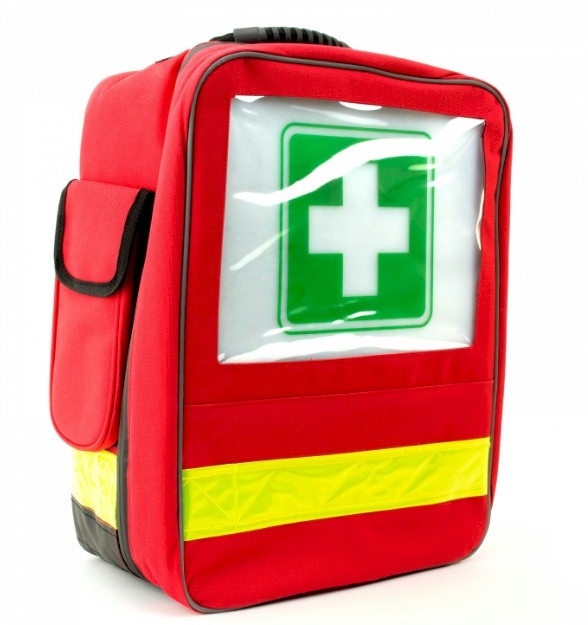 Leina Werke EHBO-tas Voor In De Auto - Compact, Met Veiligheidsvest En Klittenband, Zwart/Wit/Rood