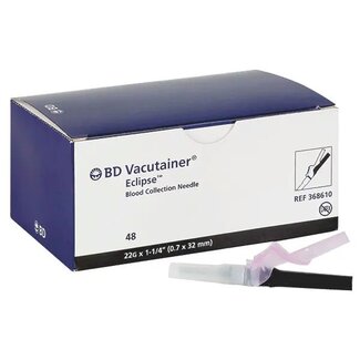 BD (Becton Dickinson) Vacutainer Eclips veiligheidsnaalden Zwart Ds.48st.