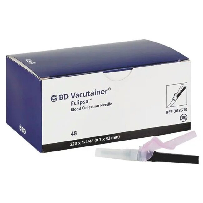 BD Vacutainer Eclips veiligheidsnaalden Zwart Ds.48st.