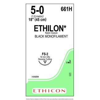 Ethicon Ethilon hechtdraad 5-0 met FS-2 naald - 661H