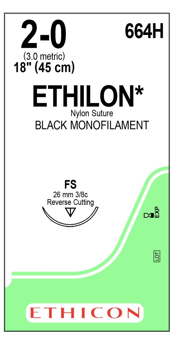 Ethicon Ethilon hechtdraad 2-0 664H doos 36 draden