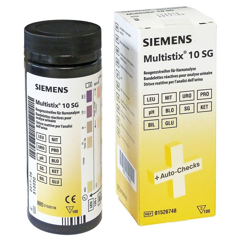 Siemens Multistix 10 SG urinetesten - één van de meest gebruikte professionele urineteststrips