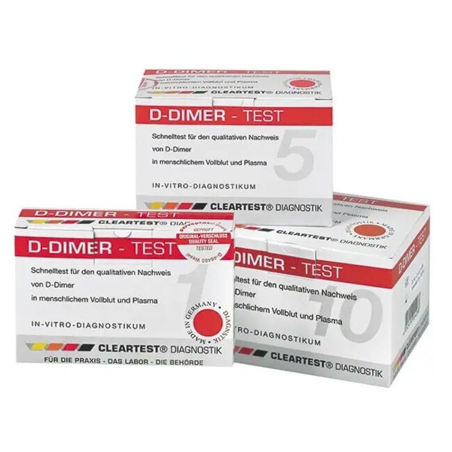 Cleartest D‑Dimer Rapid Test – 5 of 10 testen – Snelle Detectie (Whole Blood/Plasma)
