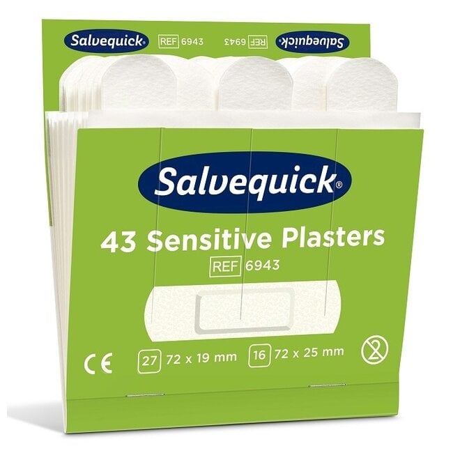 Cederroth Salvequick Plastic Waterproof Pleisters 6036 – Navulling Pleisterdispenser – 6 x 45 Waterbestendige Pleisters
