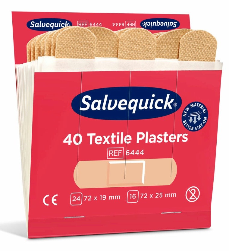 Cederroth Salvequick Textiel Pleisters 6444 – Navulling Mini Pleisterdispenser – 40 Elastische Pleisters, foto 2 van 2