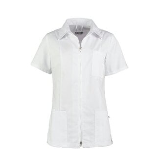 Haen Zorgkleding Britt - Wit met rits - Zorgjasje