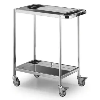 Verrijdbare Instrumententrolley type Praxis - Met 2 of 3 RVS bladen