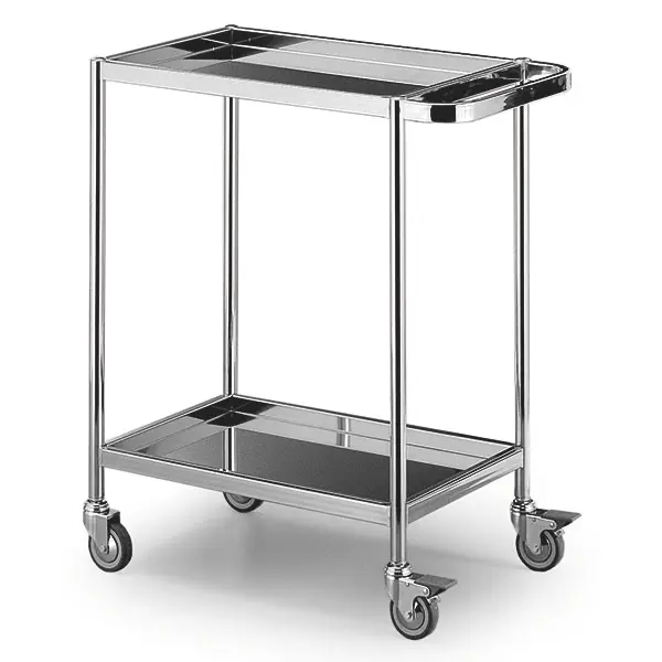 Instrumententafel type Praxis met 2 of 3 RVS bladen 40cm breed, verrijdbaar