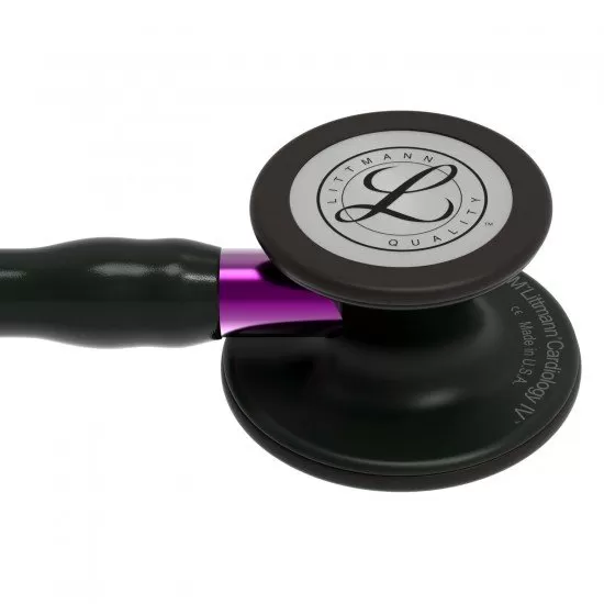 Littmann® Cardiology IV Stethoscoop - Black Edition met paarse steel - 6203, foto 3 van 6
