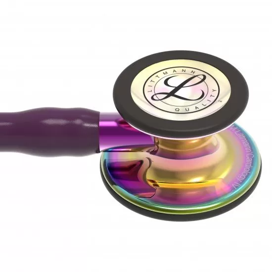 Littmann® Cardiology IV Dual Stethoscoop - Pruim Mirror Rainbow Finish met paarse steel - 6239, foto 3 van 6