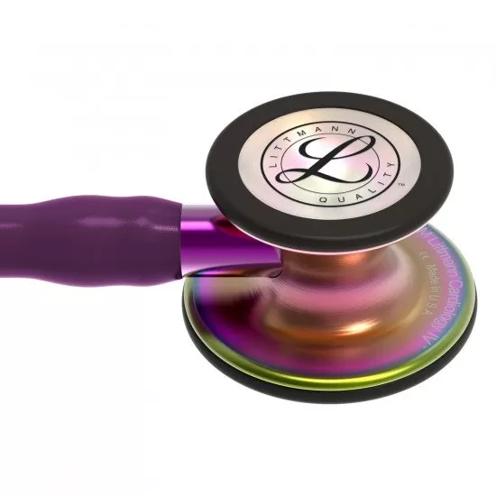 Littmann® Cardiology IV Stethoscoop - Pruim Rainbow Finish met paarse steel - 6205, foto 3 van 6