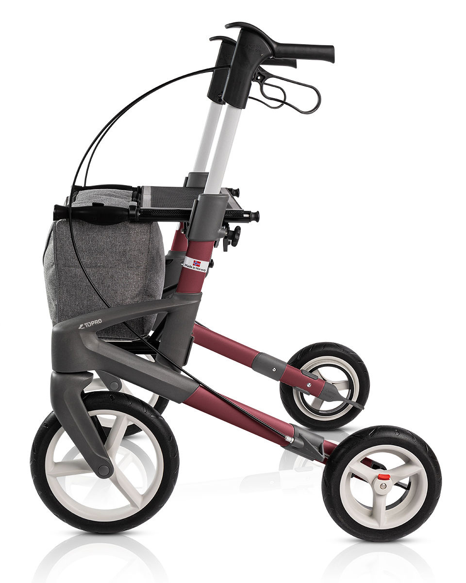 Topro Troja Olympos ATR/ ATR SLIM lichtgewicht rollator - Wijnrood, foto 3 van 3