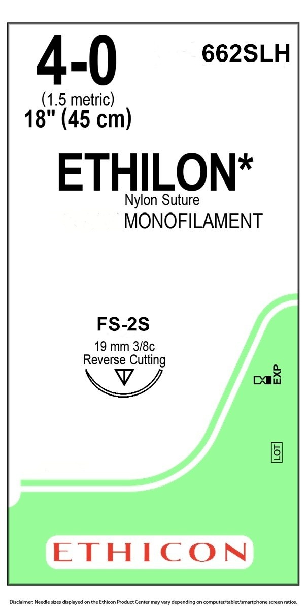 Ethicon Ethilon hechtdraad 4-0 met FS-2S naald - 662SLH