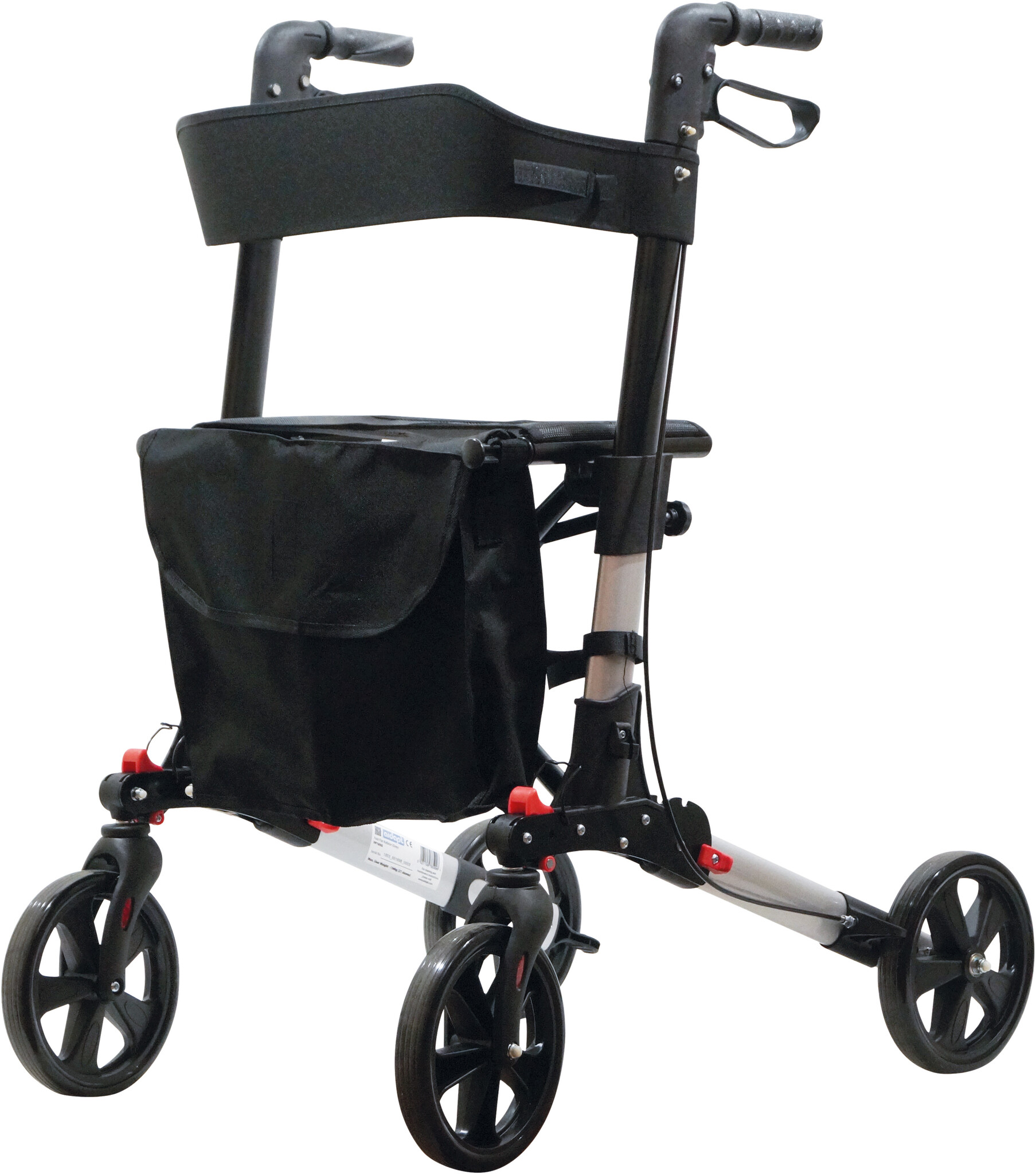 Deluxe Fold Flat Rollator - Grijs - opvouwbaar en lichtgewicht