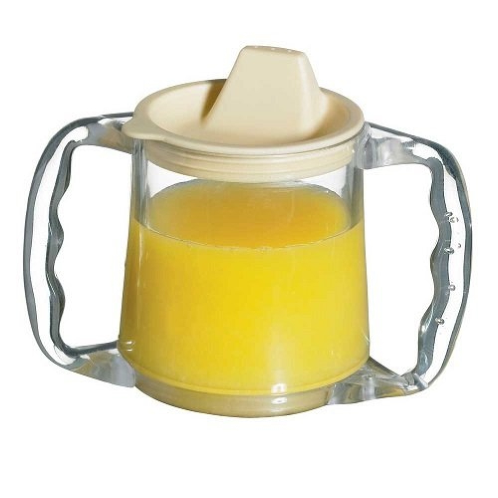Drinkbeker Caring mug - met handgrepen - transparant