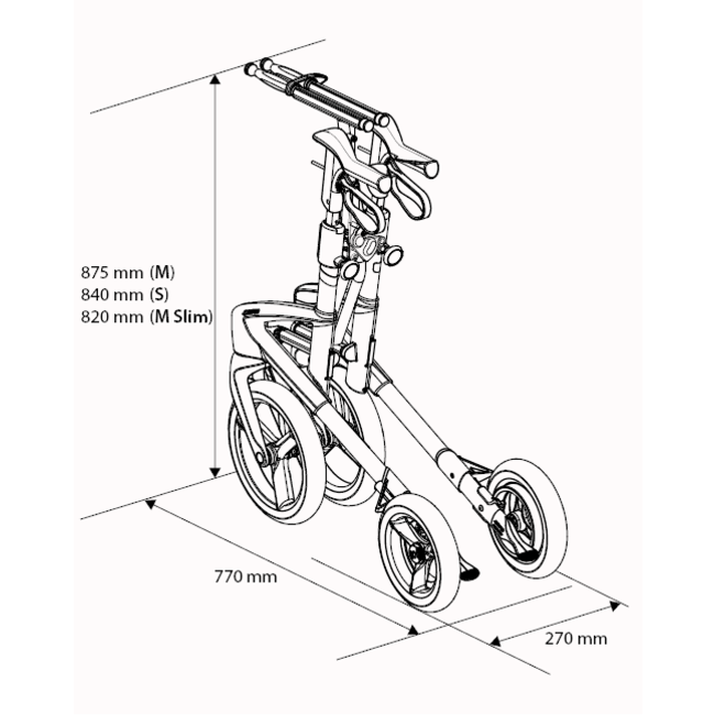Topro Troja Olympos ATR/ ATR SLIM lichtgewicht rollator - Zwart