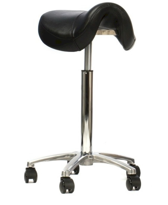Zadelkruk Compact met Aluminium voet zwart- ergonomisch zadel/ Verstelbare gasveer