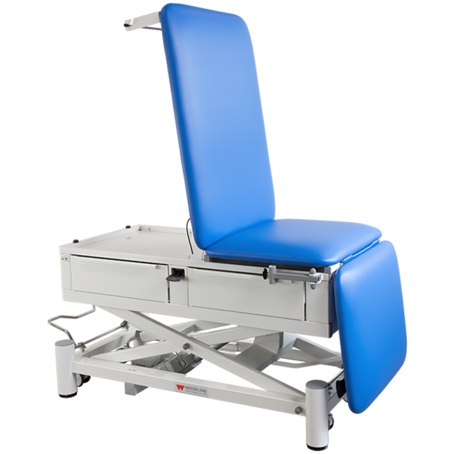 Wesseling Praxis  3 Comfort Elite – Elektrisch in hoogte verstelbare onderzoeksbank – met RVS Lade