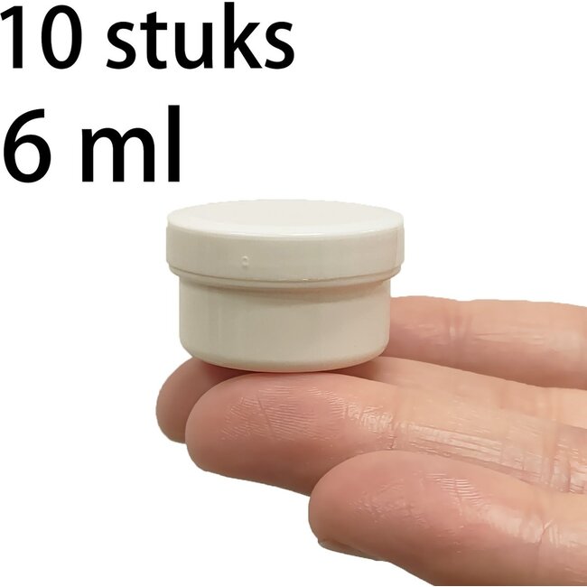 Mini Plastic Potjes met Deksel - 6 ml - 10 stuks - Reispotjes Hervulbaar klein - Cosmetica potje - Lege Potjes - Zalfpotje