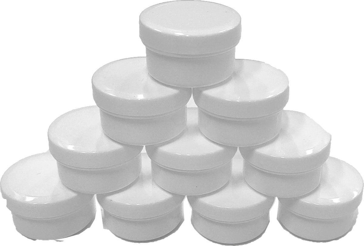 Mini Plastic Potjes met Deksel - 6 ml - 10 stuks - Reispotjes Hervulbaar klein - Cosmetica potje - Lege Potjes - Zalfpotje, foto 2 van 4