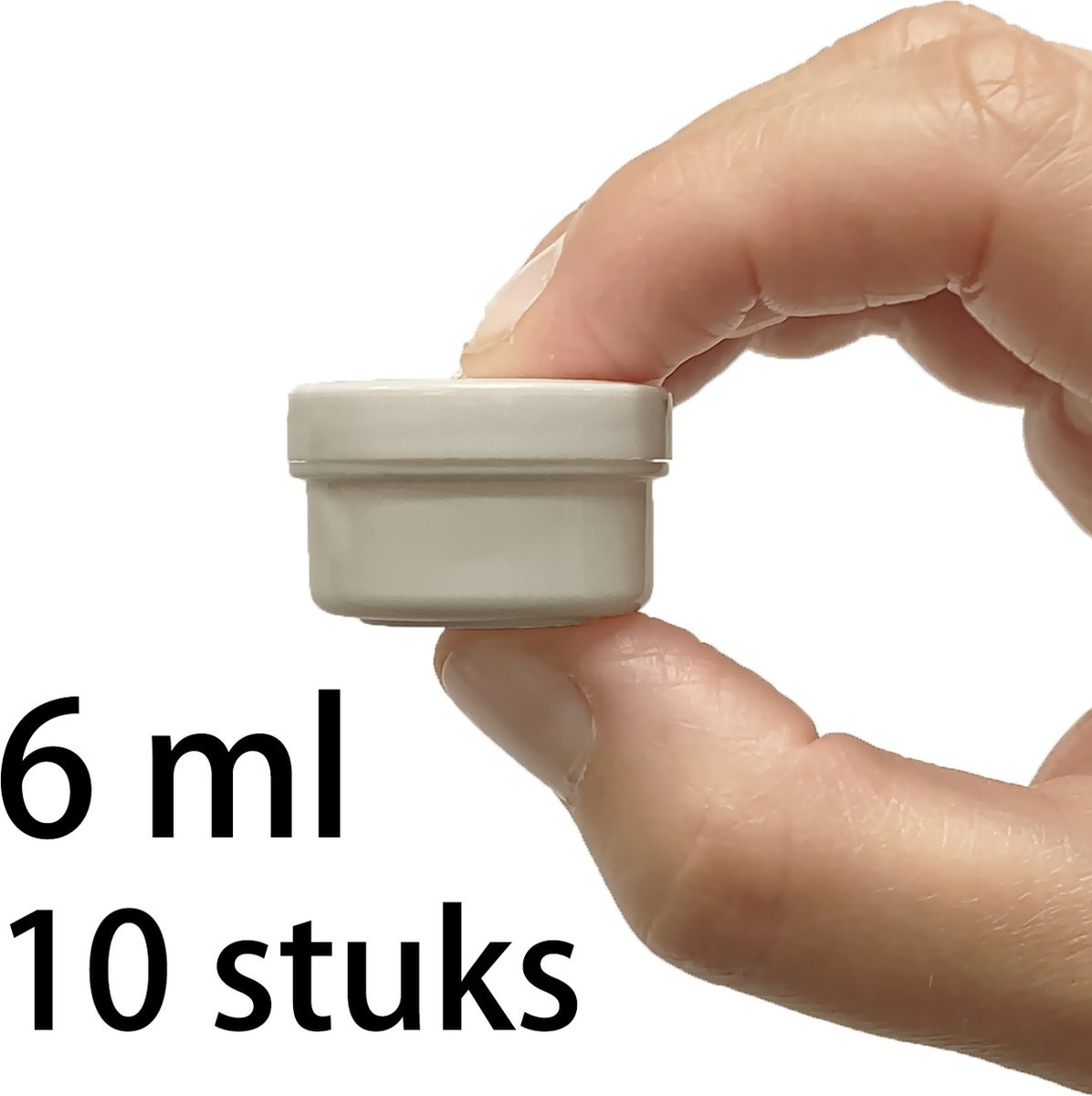 Mini Plastic Potjes met Deksel - 6 ml - 10 stuks - Reispotjes Hervulbaar klein - Cosmetica potje - Lege Potjes - Zalfpotje, foto 4 van 4