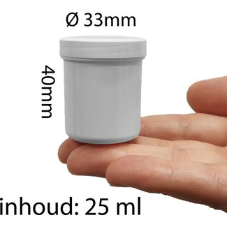 Plastic potjes met deksel 25 ml - 10 stuks