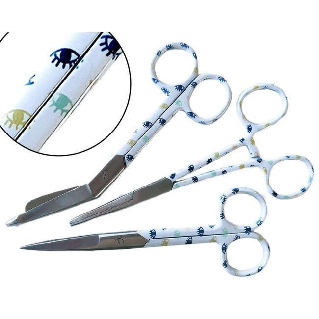 Satillo Verpleegkundige Scharenset Eyelicious Eyes – Verbandschaar, Chirurgische Schaar & Kocher (met Naam)