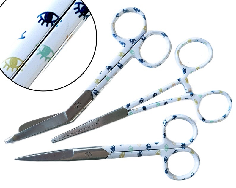 Satillo Verpleegkundige Scharenset Eyelicious Eyes – Verbandschaar, Chirurgische Schaar & Kocher (met Naam)