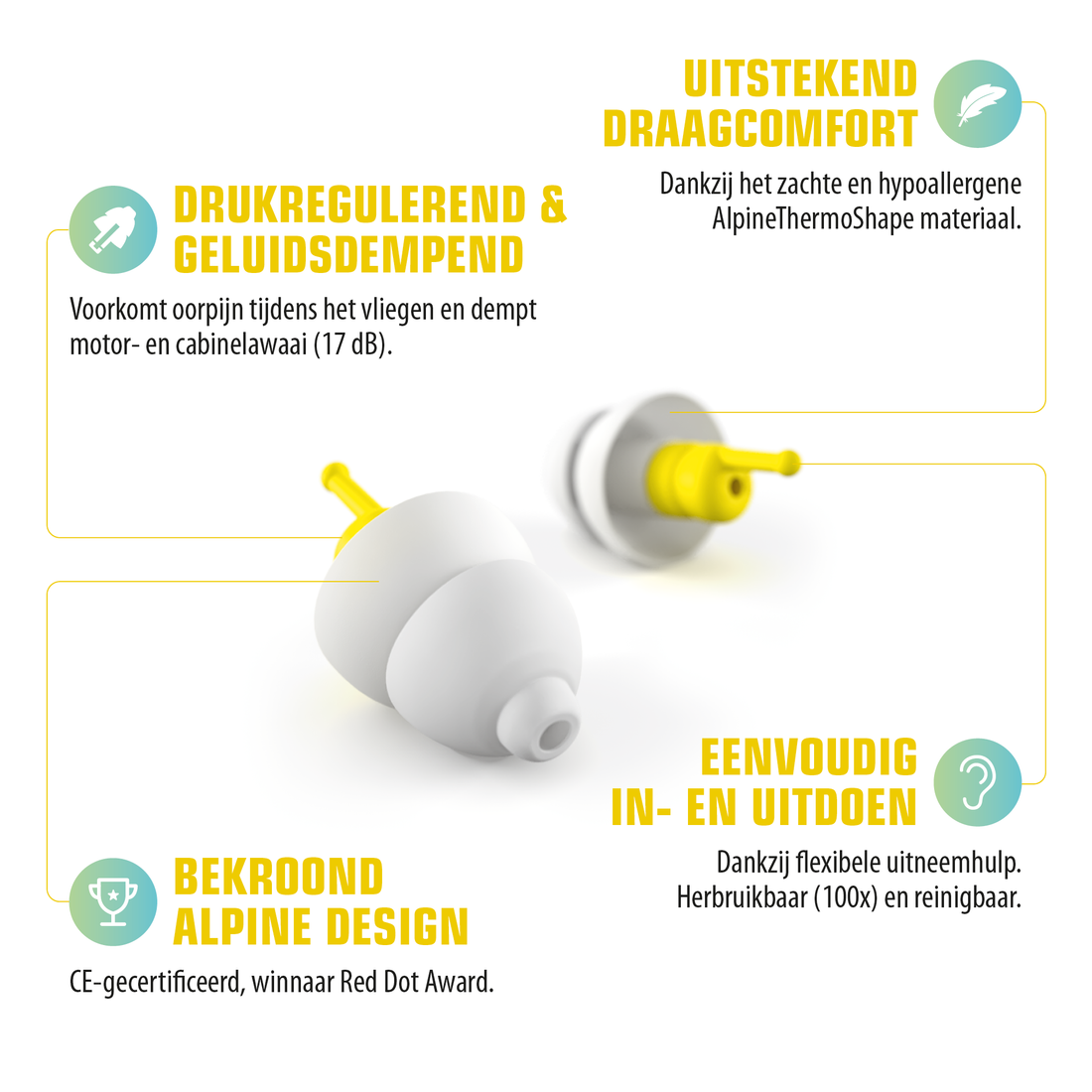 Alpine FlyFit oordoppen - voor tijdens het vliegen, foto 3 van 4