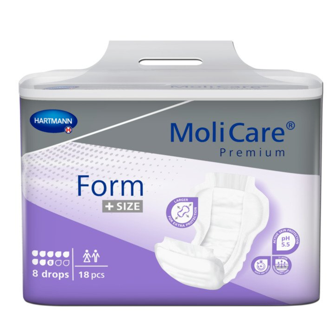 Molicare Premium Form +SIZE Anatomische inlegger 8 drops