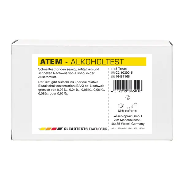 Cleartest Adem Alcoholtest - 5 stuks, foto 2 van 2
