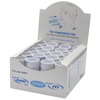 Mondstukken voor de In-Check DIAL G16 - Inspiratoire flowmeter - Doos 100 stuks.