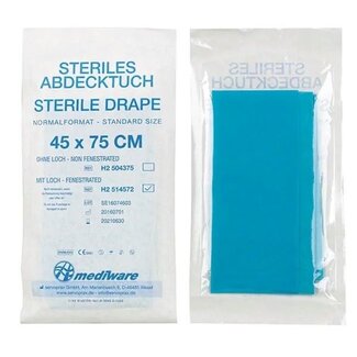 MediWare Mediware Afdekdoeken met gat Ø 5 cm. 45x75cm - 10 stuks MediWare Mediware Afdekdoeken met gat Ø 5 cm. 45x75cm - 10 stuks