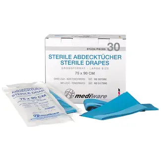 MediWare Mediware Afdekdoeken met gat. Ø 5 cm 75x90cm - Doos 30 stuks MediWare Mediware Afdekdoeken met gat. Ø 5 cm 75x90cm - Doos 30 stuks