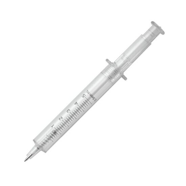 Injectiespuit schrijfpen transparant