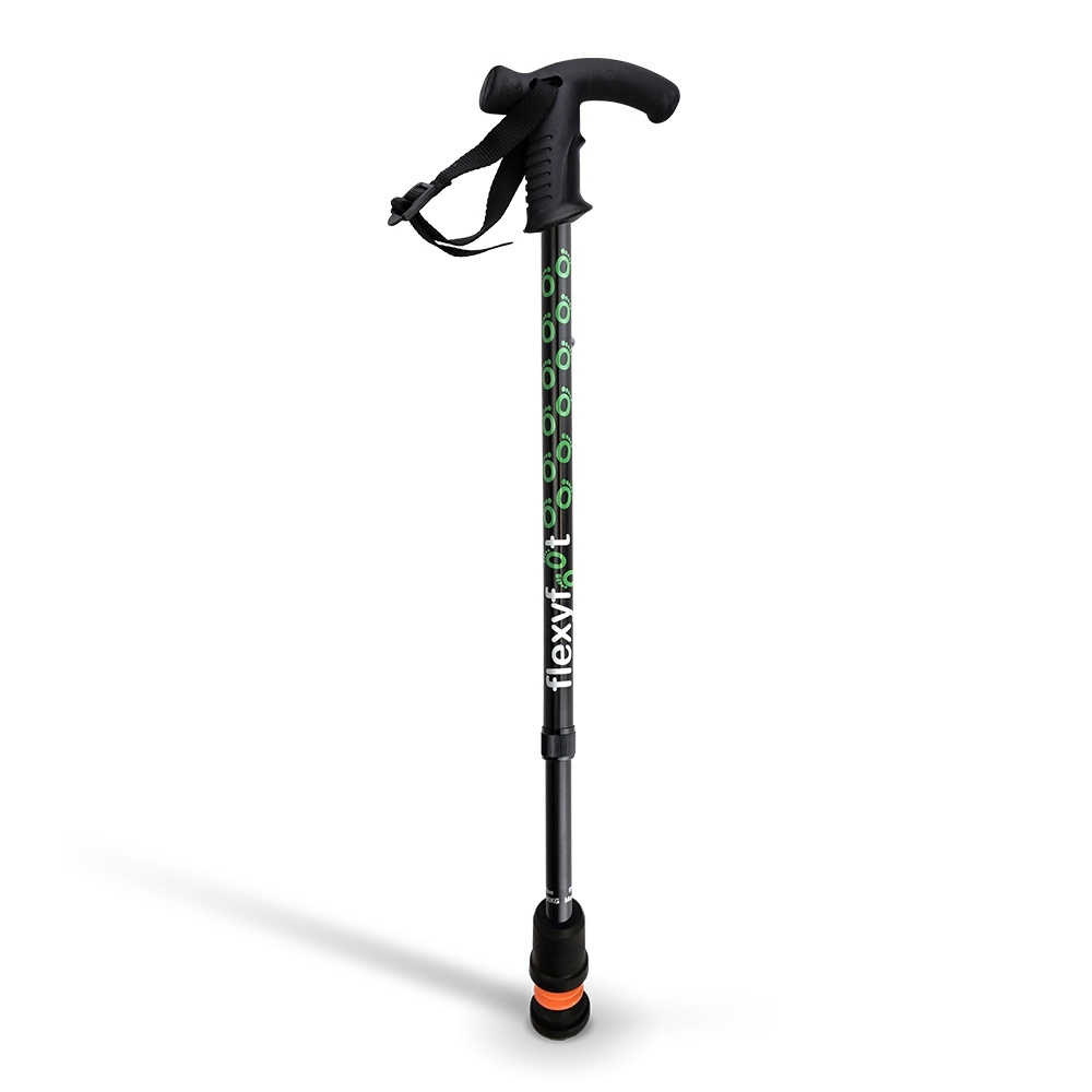 Flexyfoot Wandelstok met Soft-touch Derby handvat