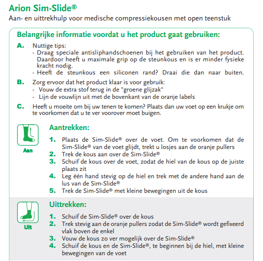 Arion Sim Slide aan- en uittrekhulp elastische kousen open teen, foto 3 van 6