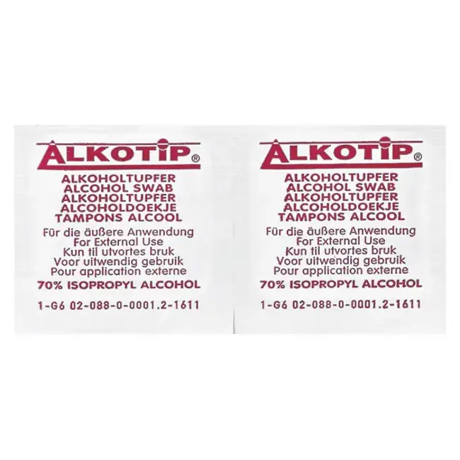 Alkotip Alcoholdoekjes Medium - 30x65mm - 100+5 stuks.