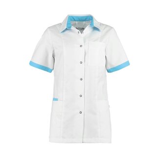 Haen Zorgkleding Fijke - Wit/Magic Azur - Zorgjasje