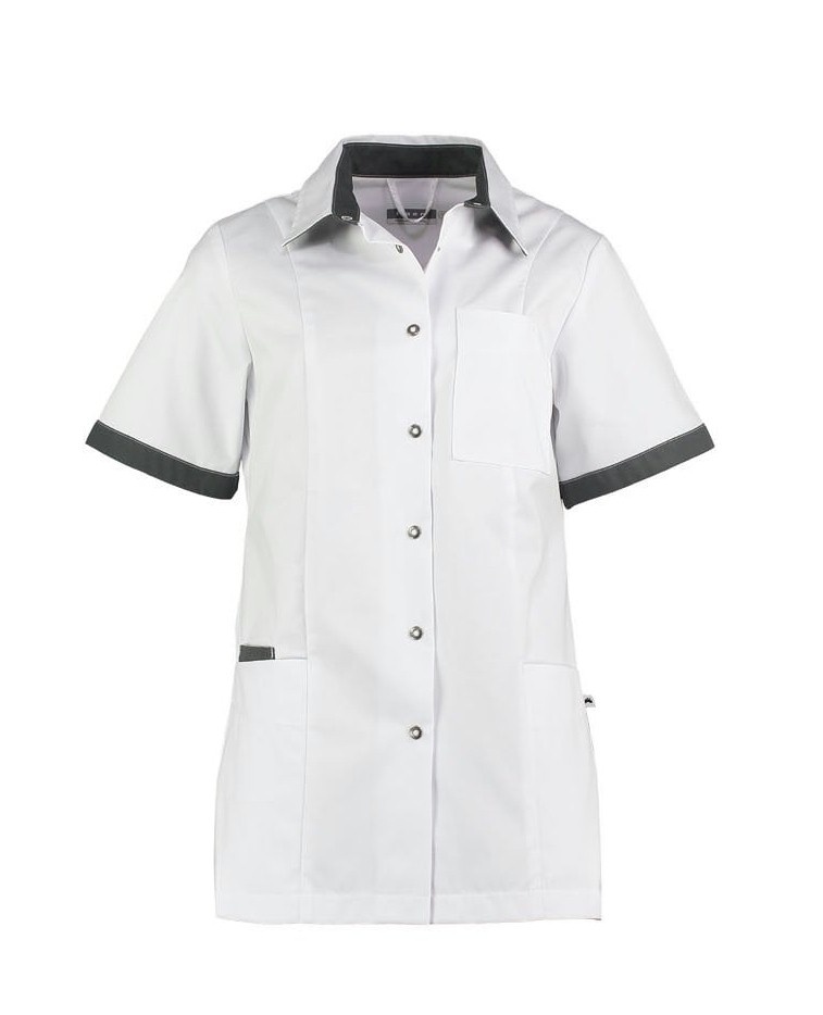 Haen Zorgkleding Fijke - Wit/Charcoal - Dames Zorgjasje