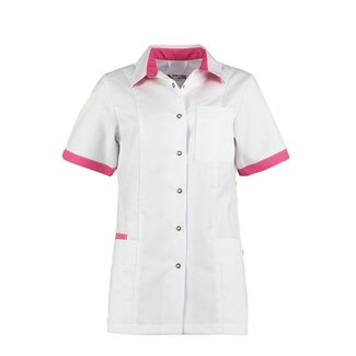 Haen Zorgkleding Fijke - Wit/Shocking Pink - Zorgjasje