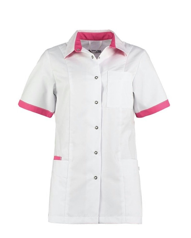 Haen Zorgkleding Fijke - Wit/Shocking Pink - Dames Zorgjasje