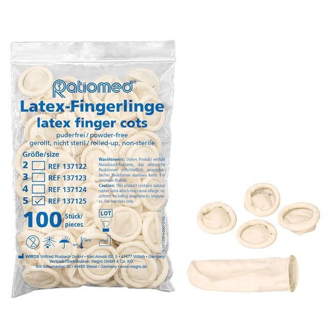 Ratiomed Latex vingercondooms - 100 stuks